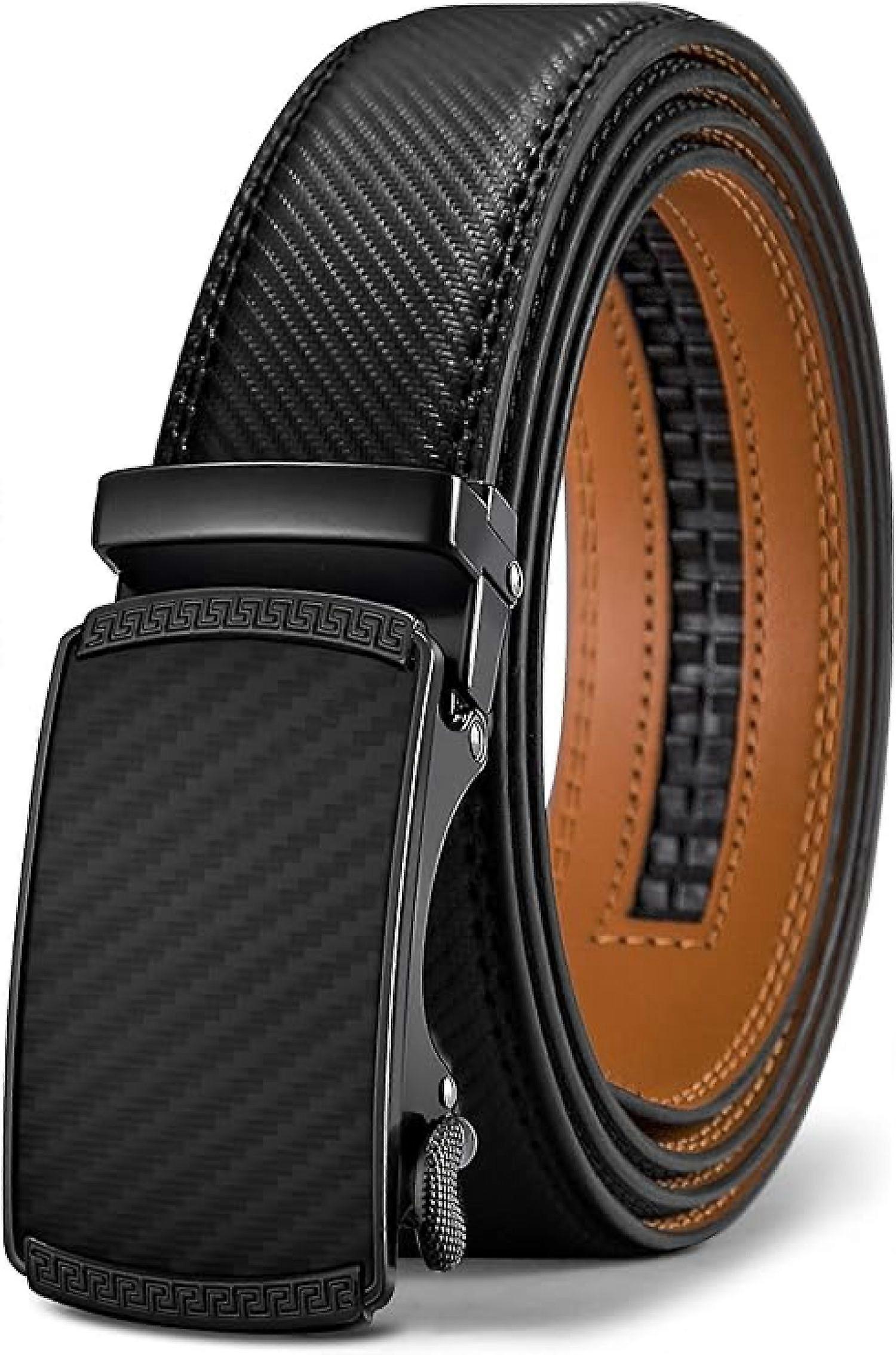 Leather Ratchet Belt for Men, Adjustable 35mm Width