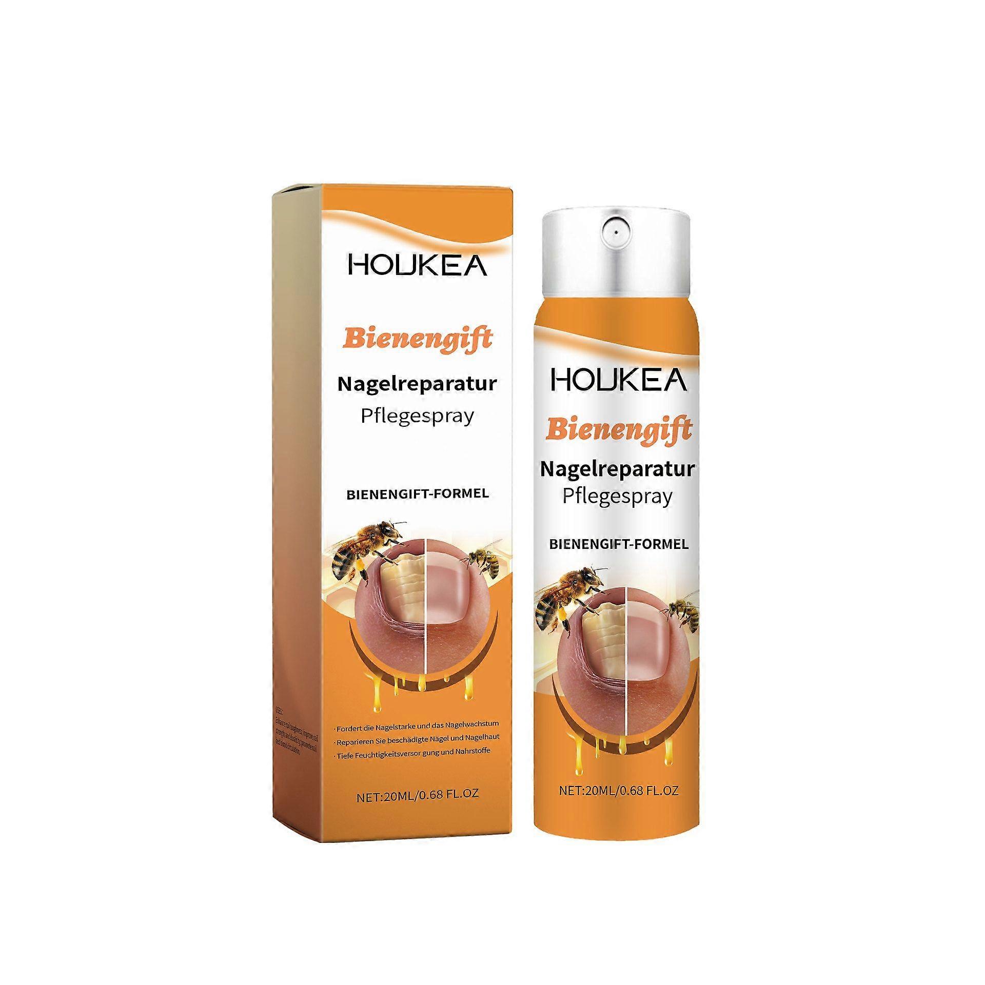 Houkea Bee Venom Nail Repair Spray Καθημερινή Επανόρθωση Νυχιών Natural Gloss Απαλό Θρεπτικό Σπρέι