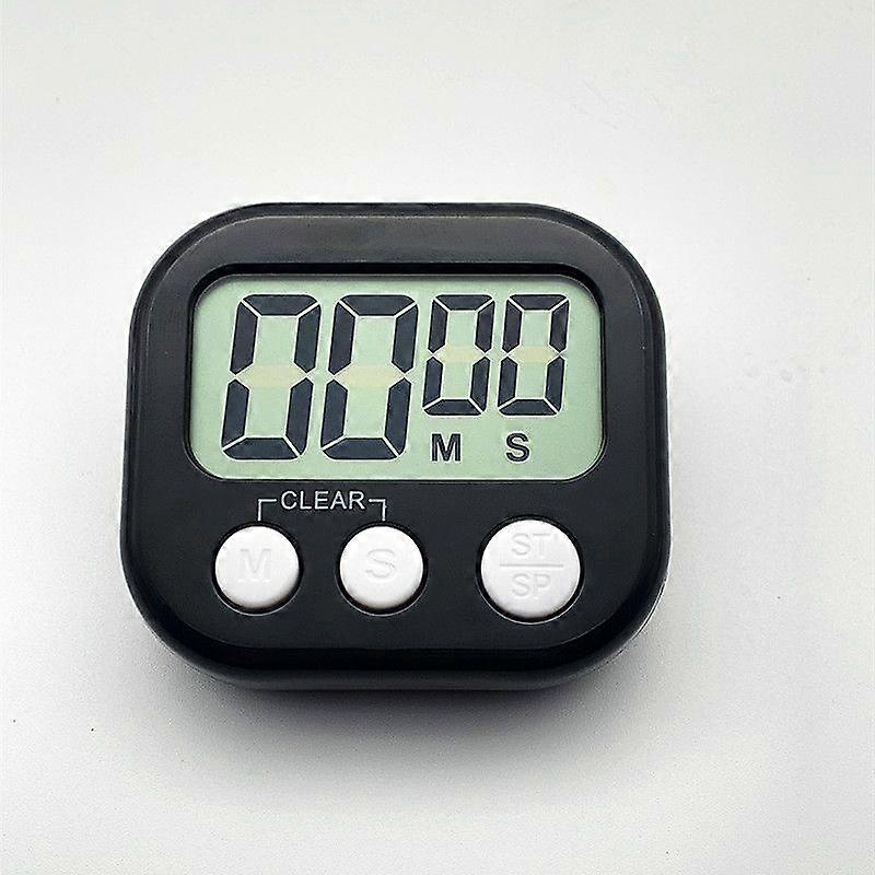 Digital Kitchen Timer Kitchen Timer with Digital Clock Function, Quick Setting, Custom Mode, Strong Magnetic Back (Black)
