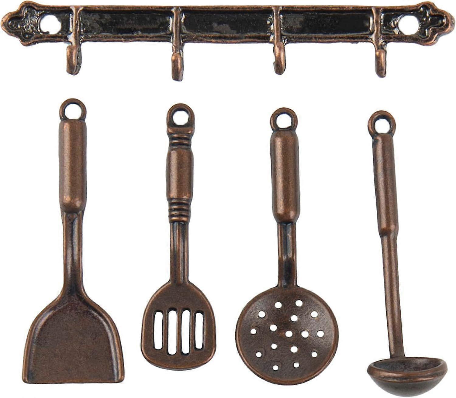 5 Pack 1:12 Mini Home Kitchen Accessories Kit Spoon Shovel Cookware Tools for Kitchen Decoration