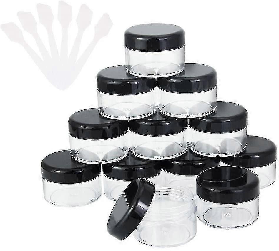 12 Pcs Empty Plastic Cosmetic Jars Reusable Cosmetic Container 15ml Round Cream