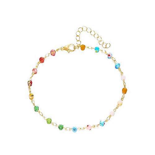 Sommar handgjorda färgglada harts pärlor Crystal Beach ankellänkar för kvinnor Bohemia färgade tryckpärlor ankelarmband fest smycken