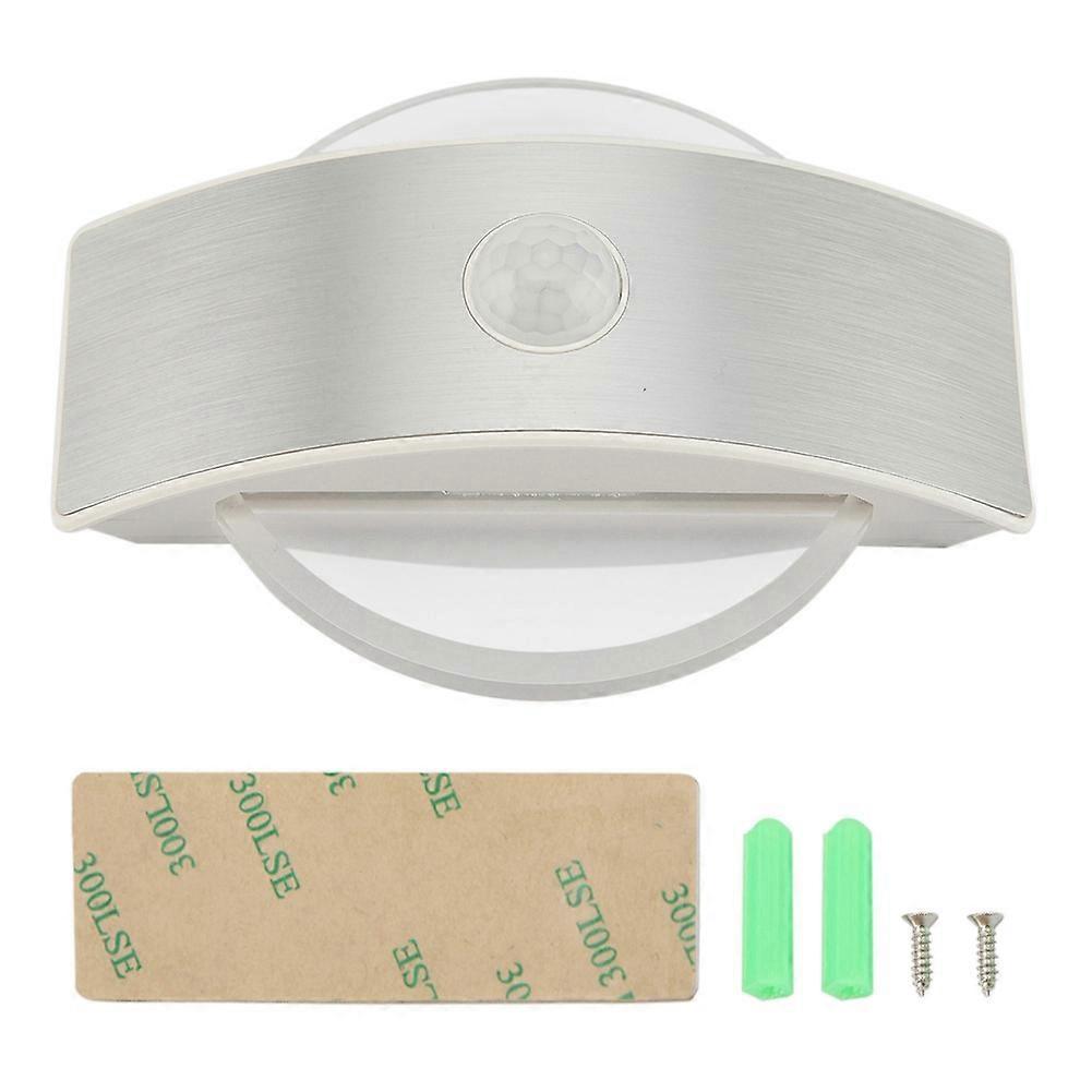 Battery Powered Human Body Induction LED Closet Wall Lamp with Motion Sensor, Adjustable Brightness, and Warm White Light