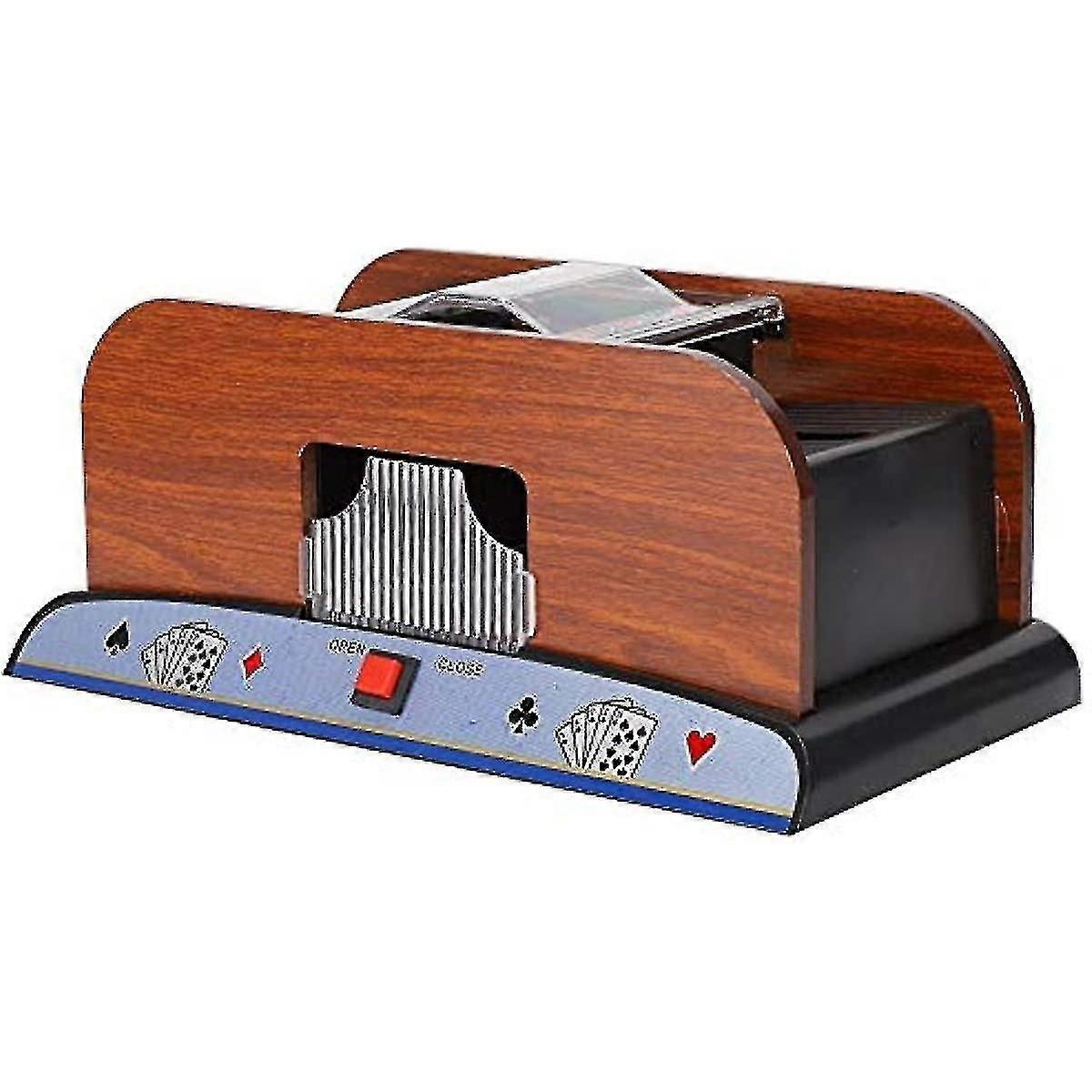 Card Shufflers Durable And Reliable Wood Electric Card Shuffler Quiet Automatic Battery Powered Pla