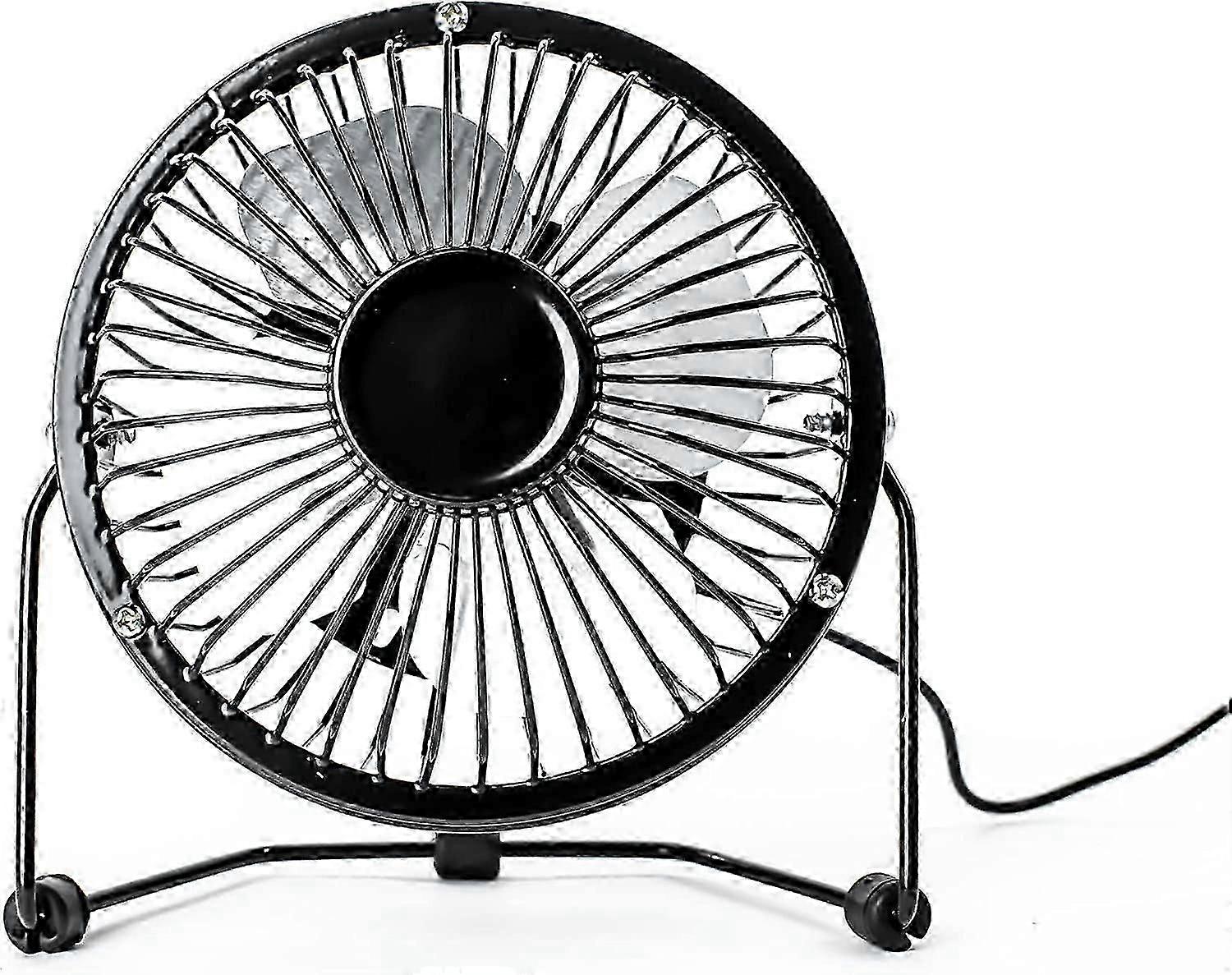 4" Mini USB Plug-In Desk Fan - Black Metallic Finish