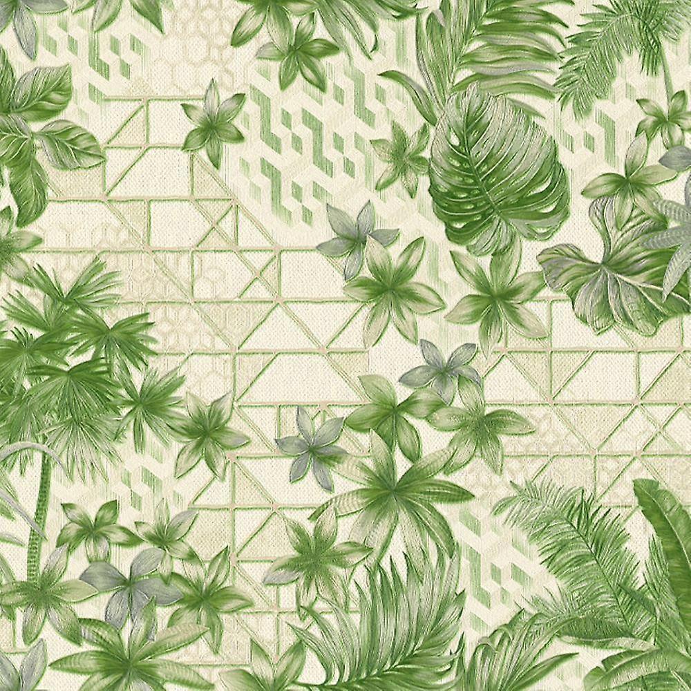 Extra Long Roll - Green Tropical Leaf Wallpaper