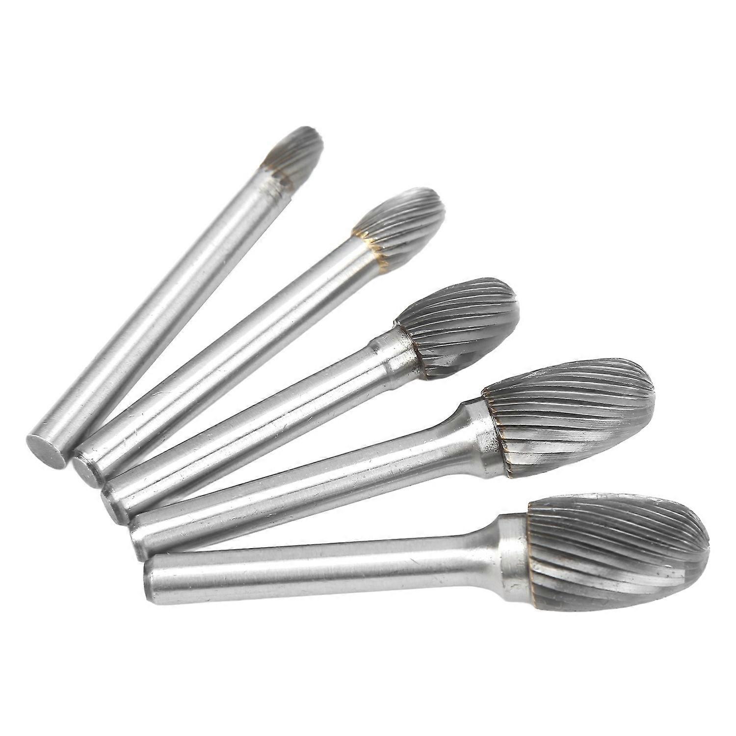 Single Cut Carbide Rotary Burr File Set 6mm Shank Diameter for Surface Grinding Deburring Grinding S