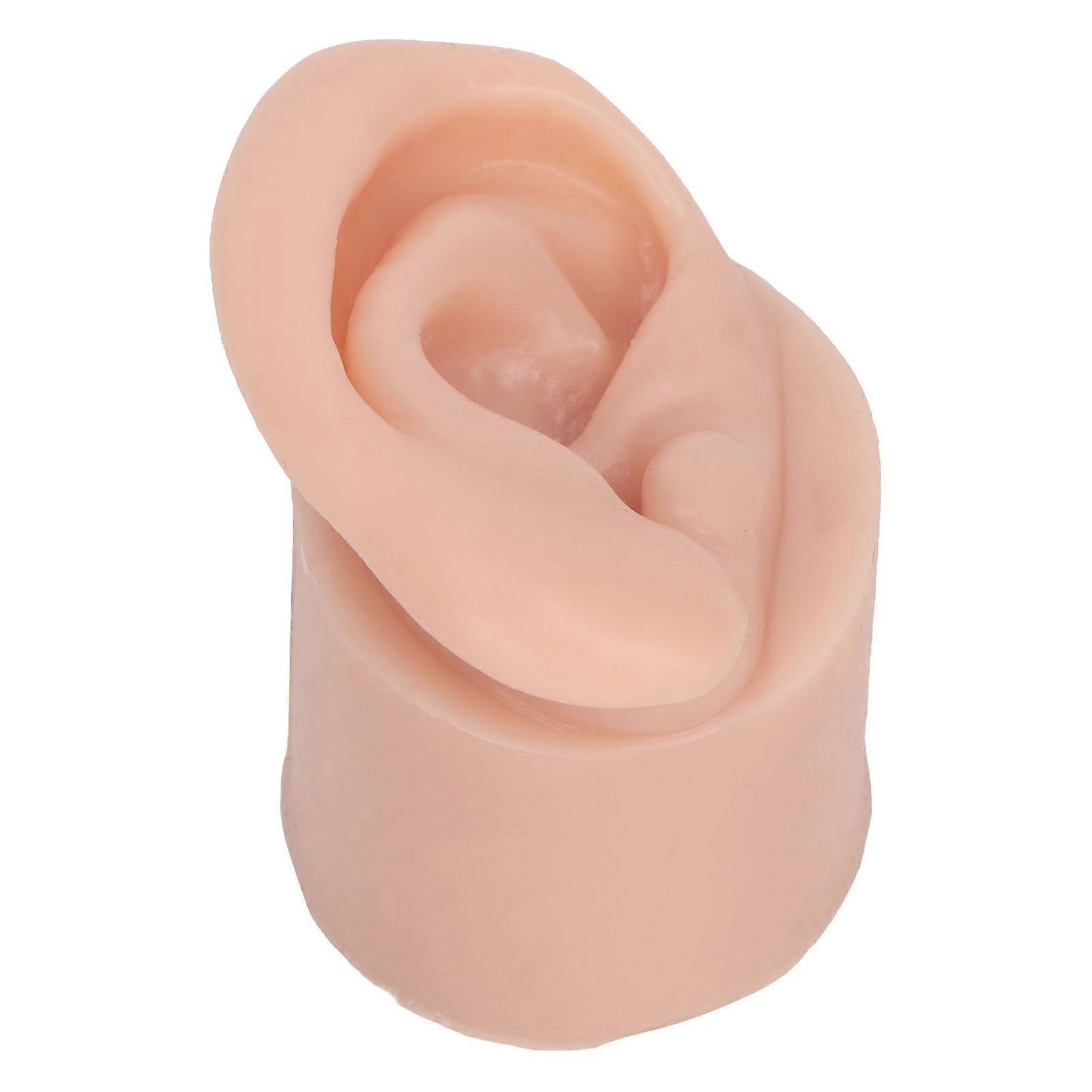 Silicone Medium Skin Color Piercing Practice Ear Model for Earrings Display Teaching Instructions