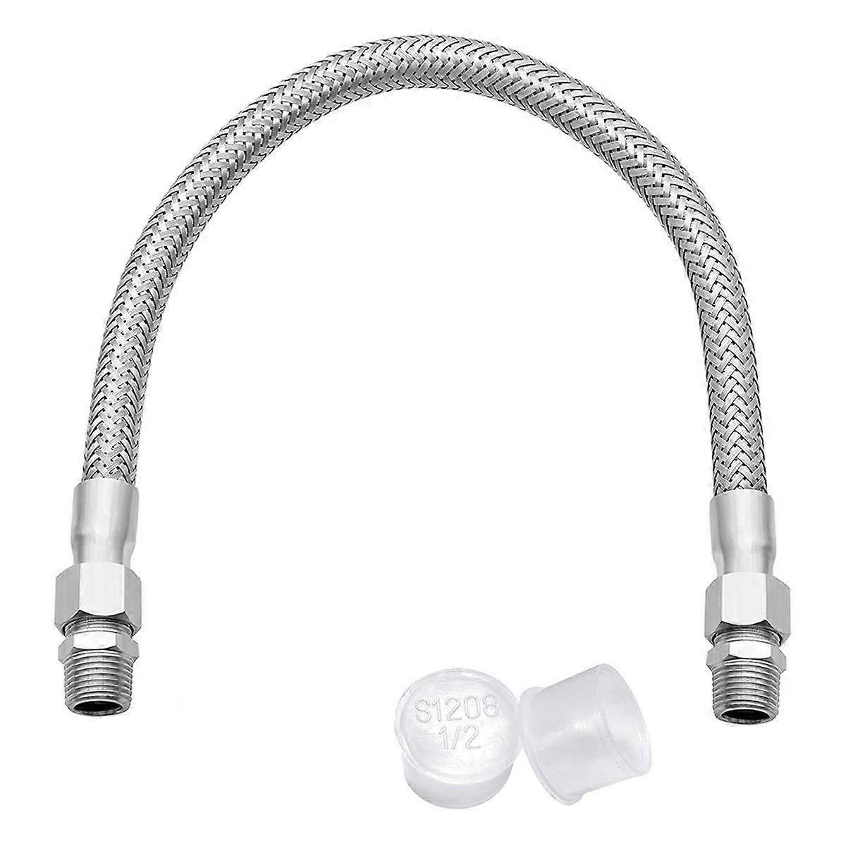 Industrial Grade Compressor Jumper Hose,with Male 20inch Length 450 PSI &750°F,and Male Adapters 3/4