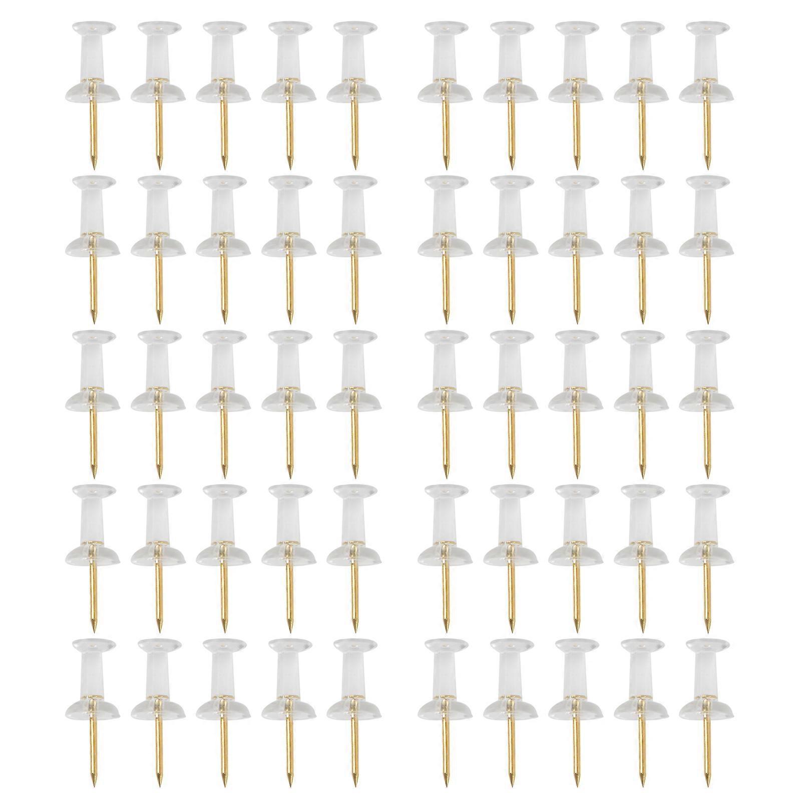 50/100Pieces Ball-shape Push Pins I-shape Map Pins Clear Pushpins for Cork Board, Clear Sewing Pins for Fabric Sewing