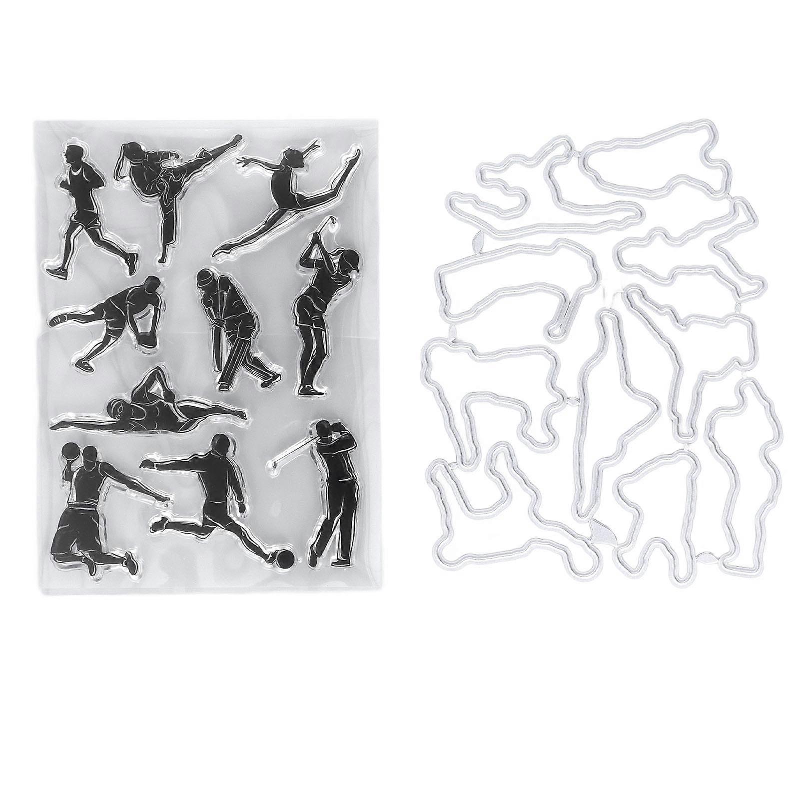 Clear Stamp Kit Unique Shape Decorative Transparent Template Embossing Cutting Die Set for DIY Scrapbook Crafts