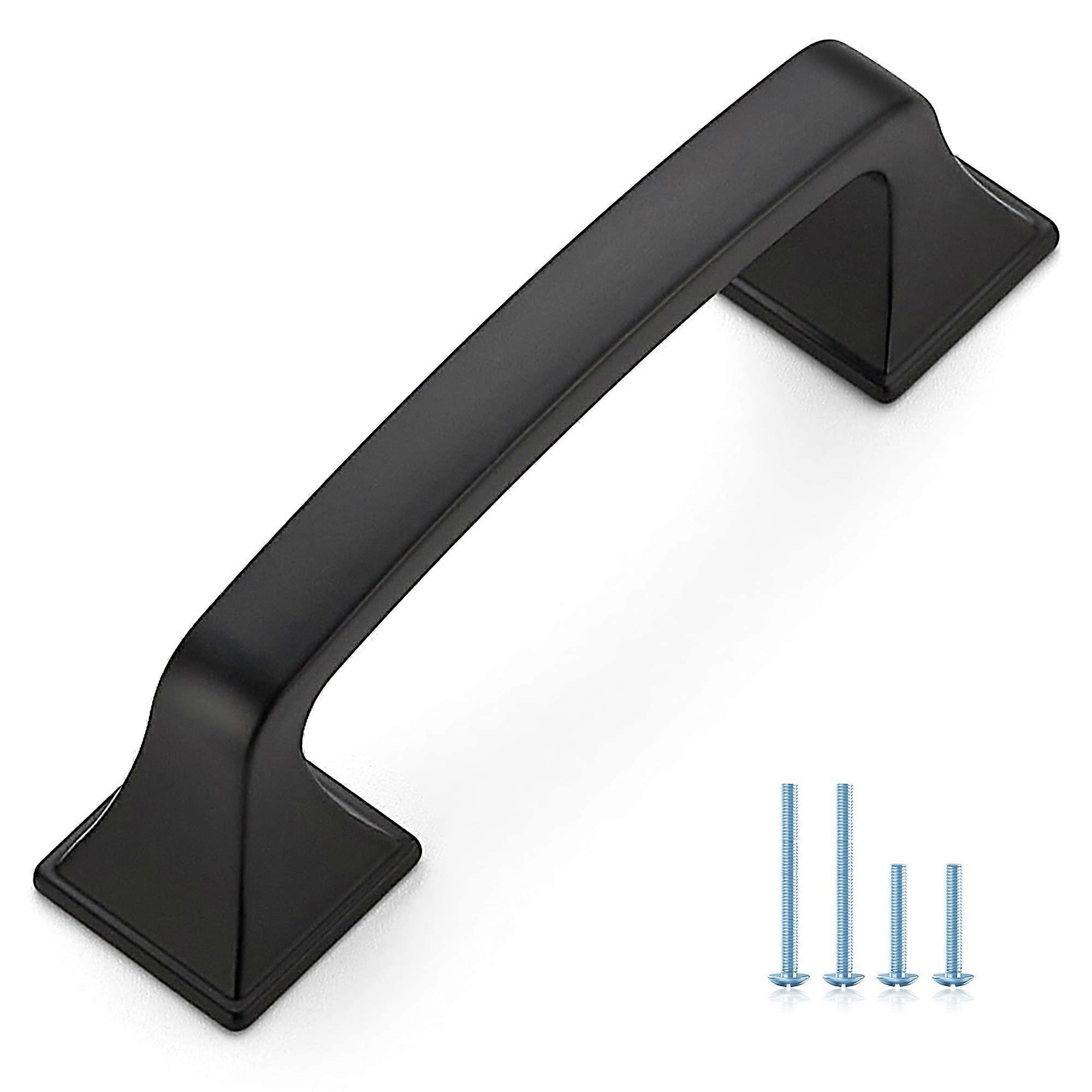 Ravinte Solid 3 inch Large Square Foot Cabinet Handles Matte Black Belt Handle Kitchen