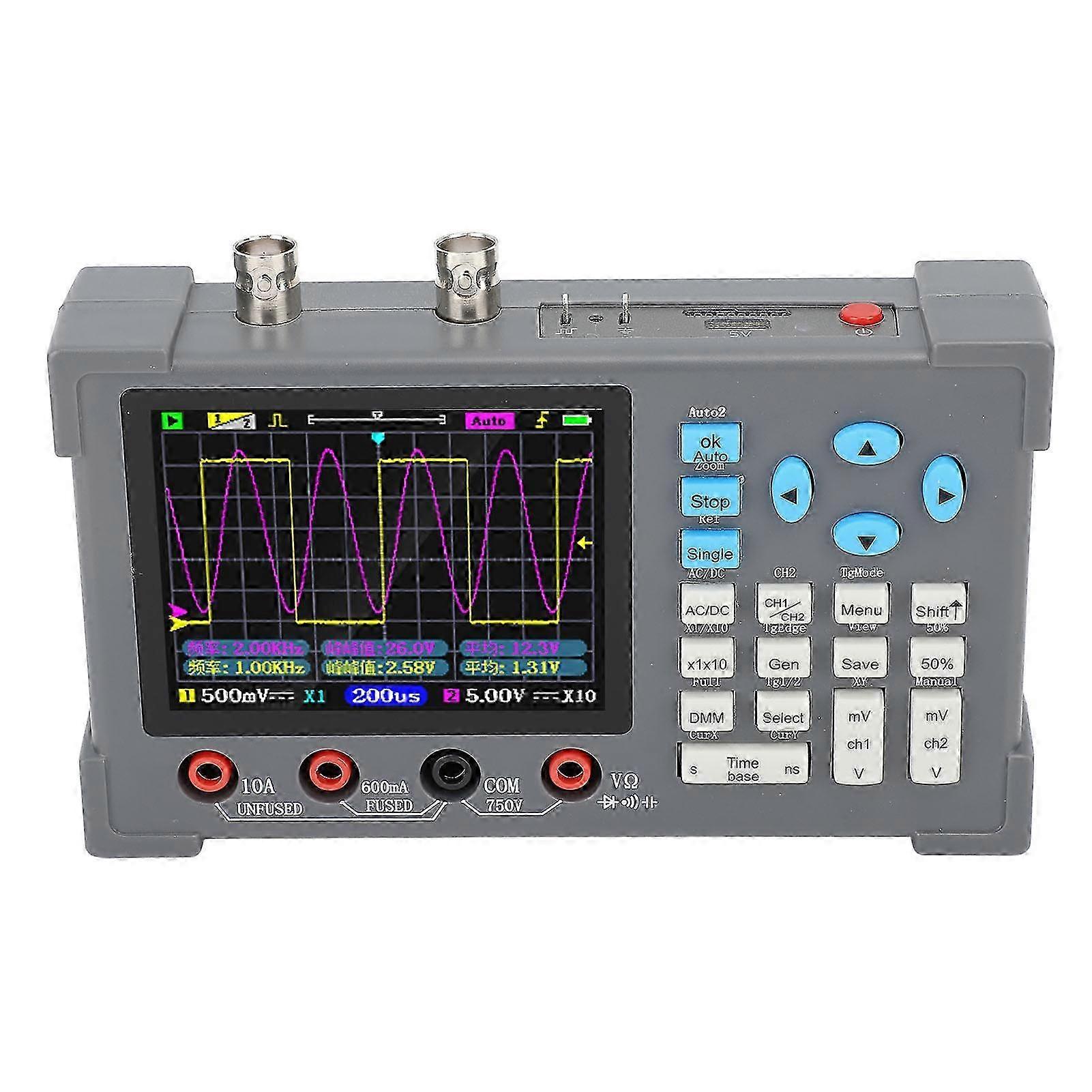 2 Channels Digital Multimeter - 120Mhz Bandwidth, 250MSa/s Sampling Rate, 500M Equivalent Sampling Rate, 2500mAh