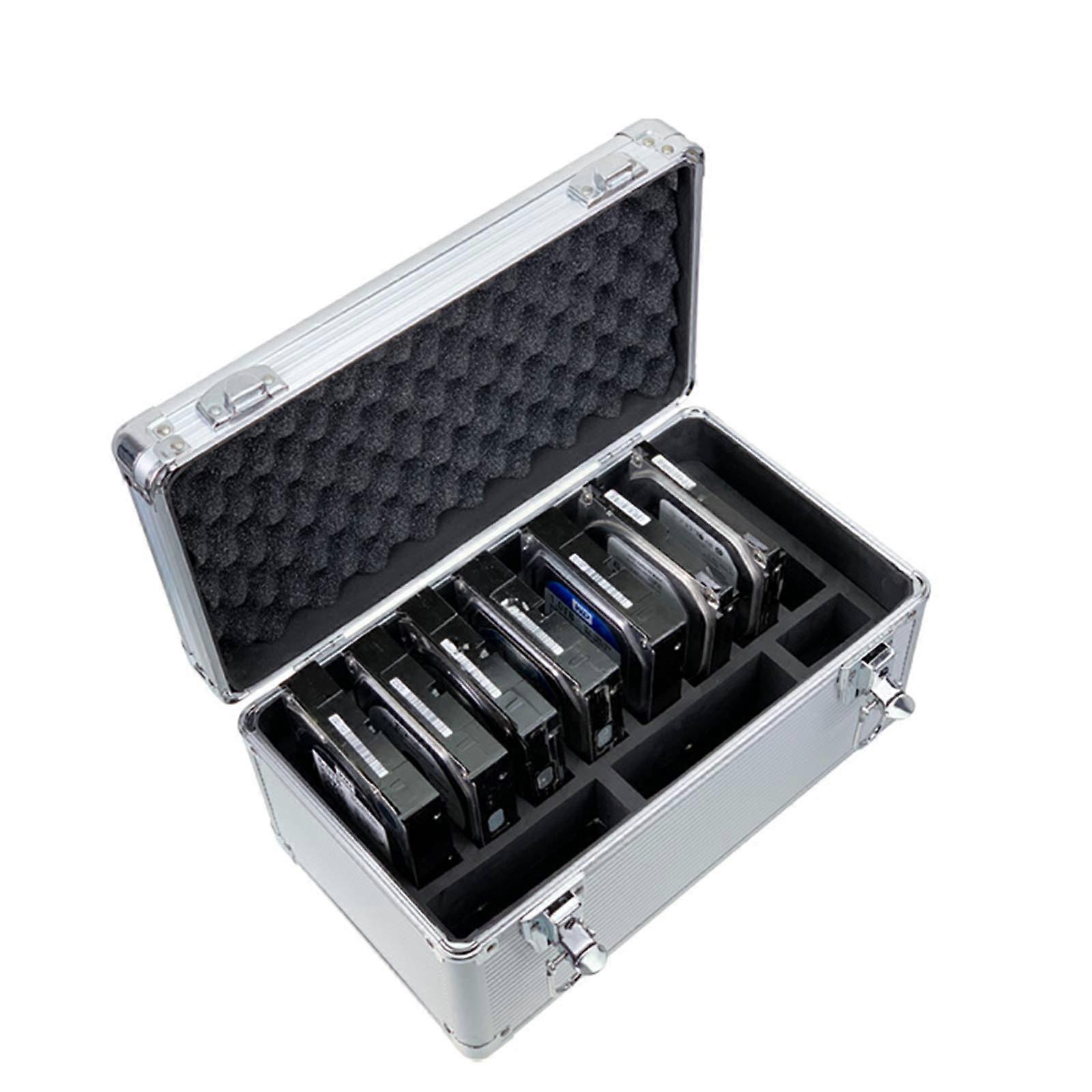 10-Bay Protection Hard Drive Case Storage Box Suitcase for 3.5" HDD