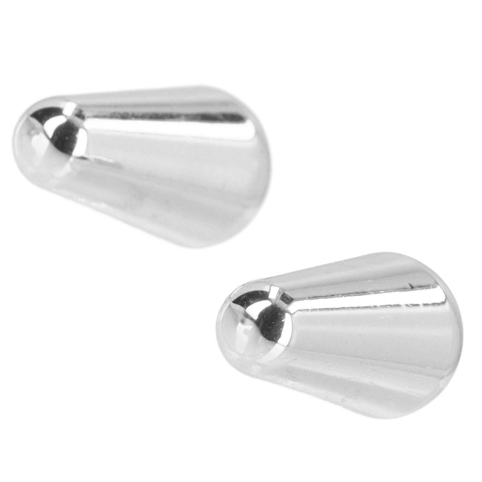 2PCS Guitar Pickup Switch Caps 3 Way 5 Way Toggle Switch Knob Tip Replacement for ST TL Style Electric Guitars Silver 