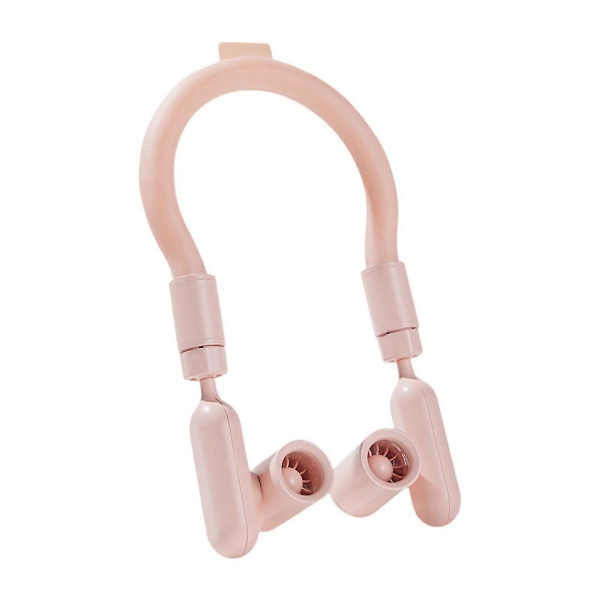 Neck Hanging Fan 360 Degree Rotating Wearable Personal Fan Pink