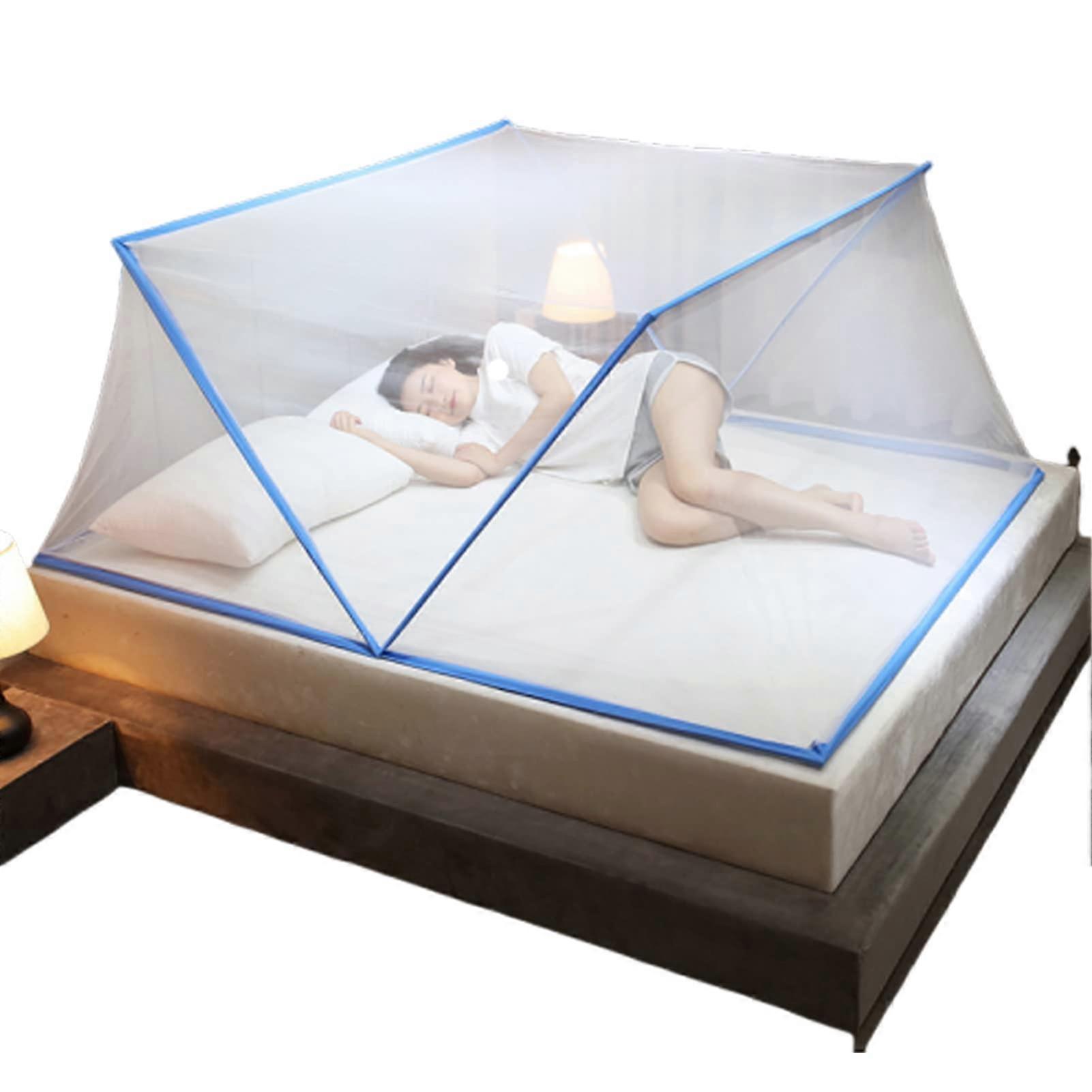 mosquito net, tent canopy, foldable net, floorless, No Installation, mosquito net, wash, portable mosquito nets for adults, Blue, 135 x