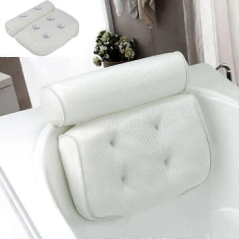 Headrest - Antibacterial 3D SPA Cushion - Mesh Bath - White