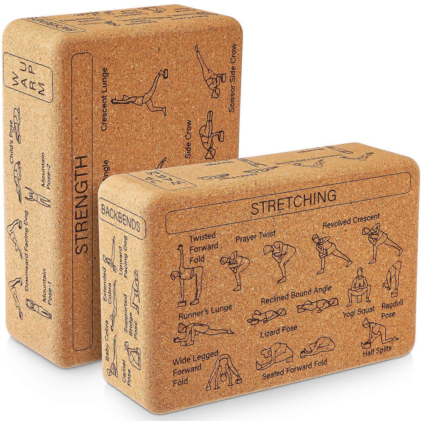 Cork Yoga Blocks 2 Pack Yoga Poses Teaching for Beginners and Experts