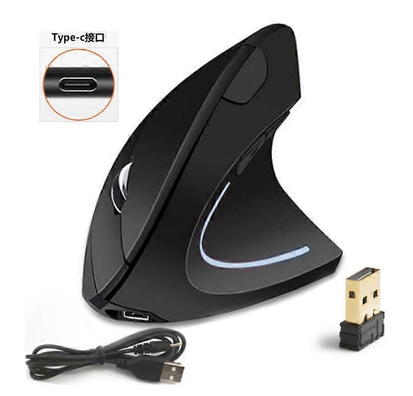Wireless Vertical Ergonomic Optical Mouse for Laptops, Desktops, Black
