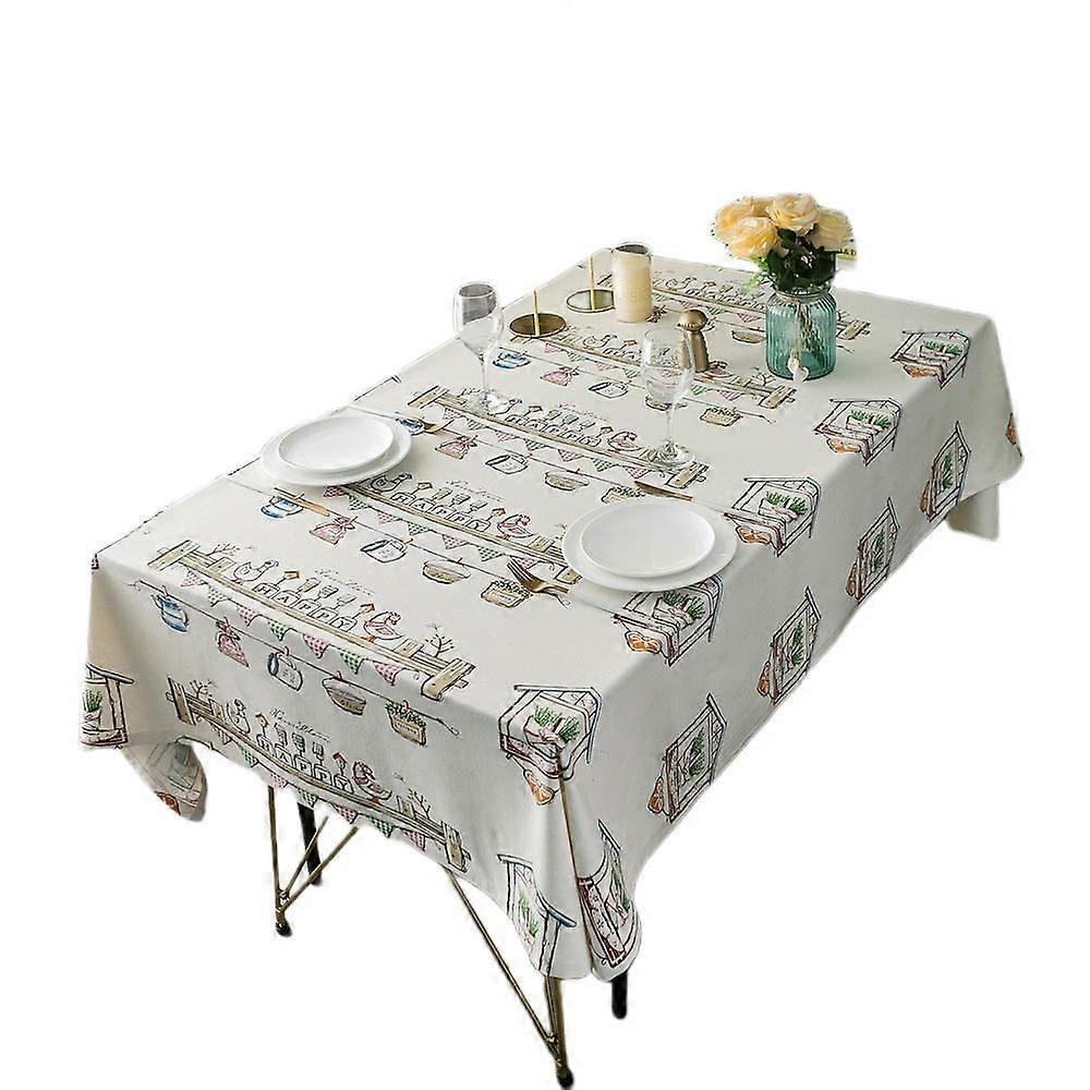 Tablecloth Rectangle Digital Printed Pattern Table Cloth, Waterproof Wrinkle Free Fabric forSpring/Summer/Picnic/Party/Indoor/Outdoor(55inche)