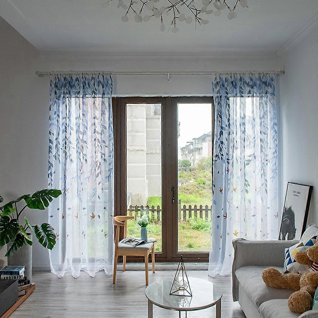 Leaves Sheer Curtain Window Voile Drape Valance 1 Panel Fabric pp103
