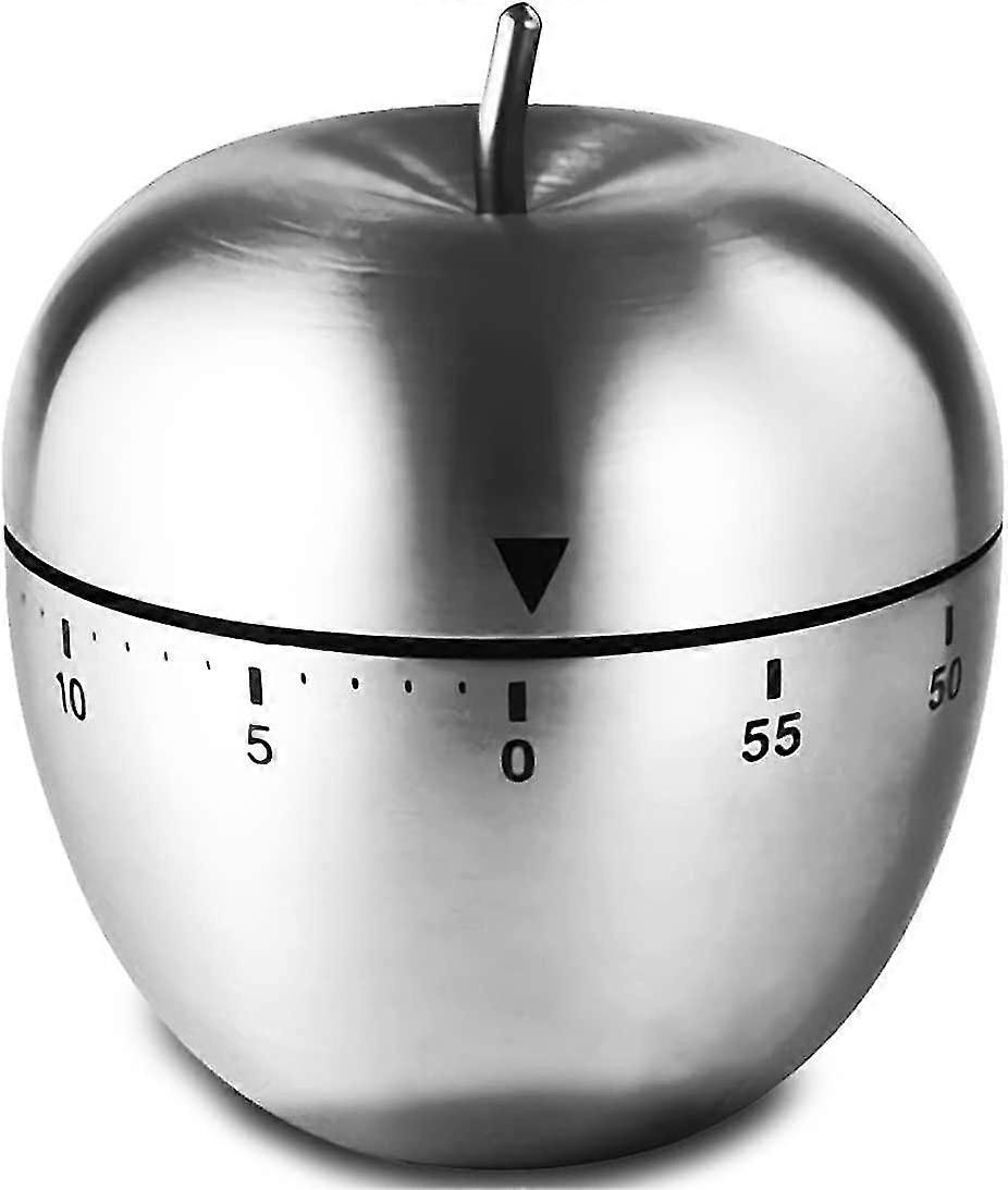 Kitchen Timer Timer Apple Shape Manual Mechanical Rotation Alarm Kitchen Timer Stainless Steel for C