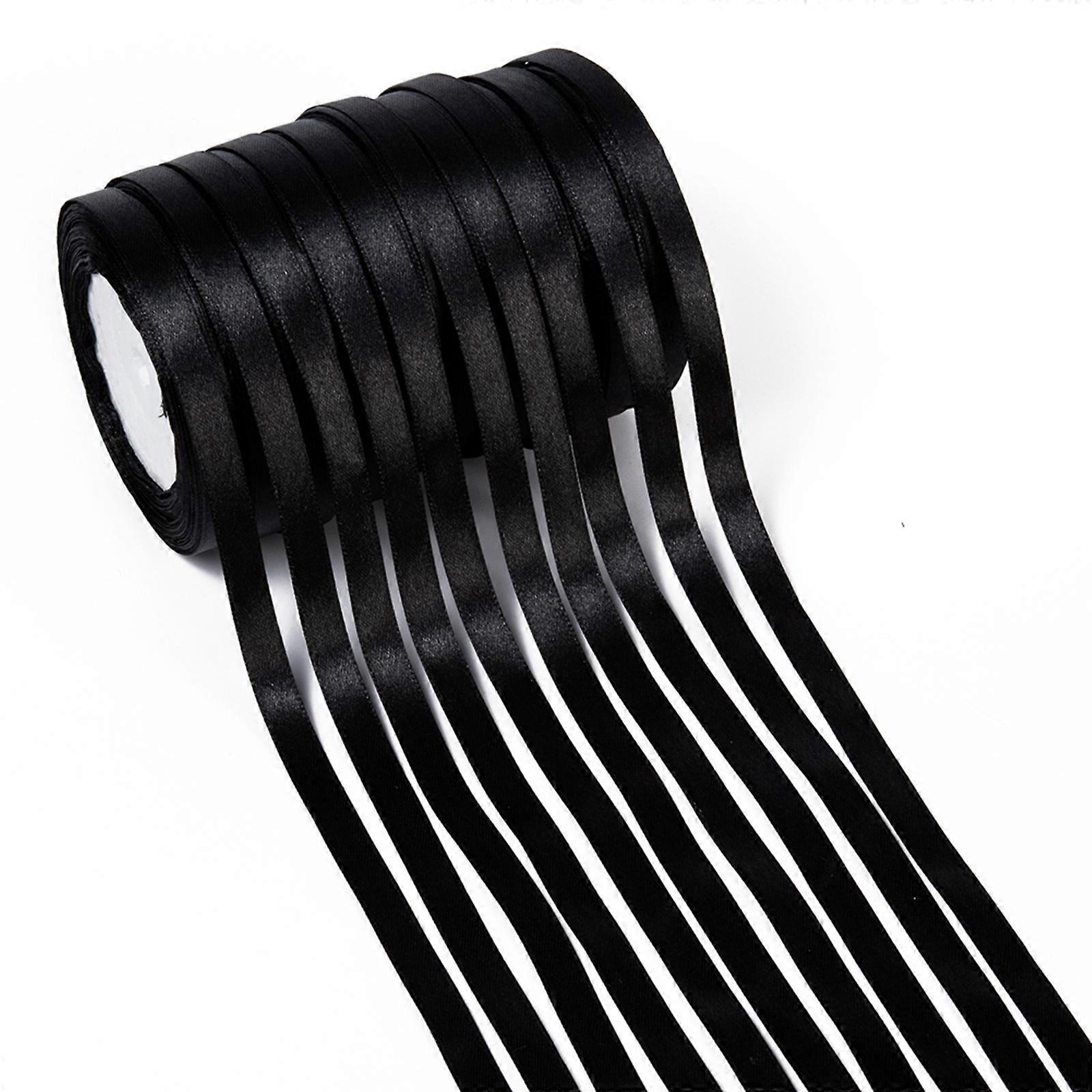 1Group Polyester Ribbon Single Face Satin Ribbon Black