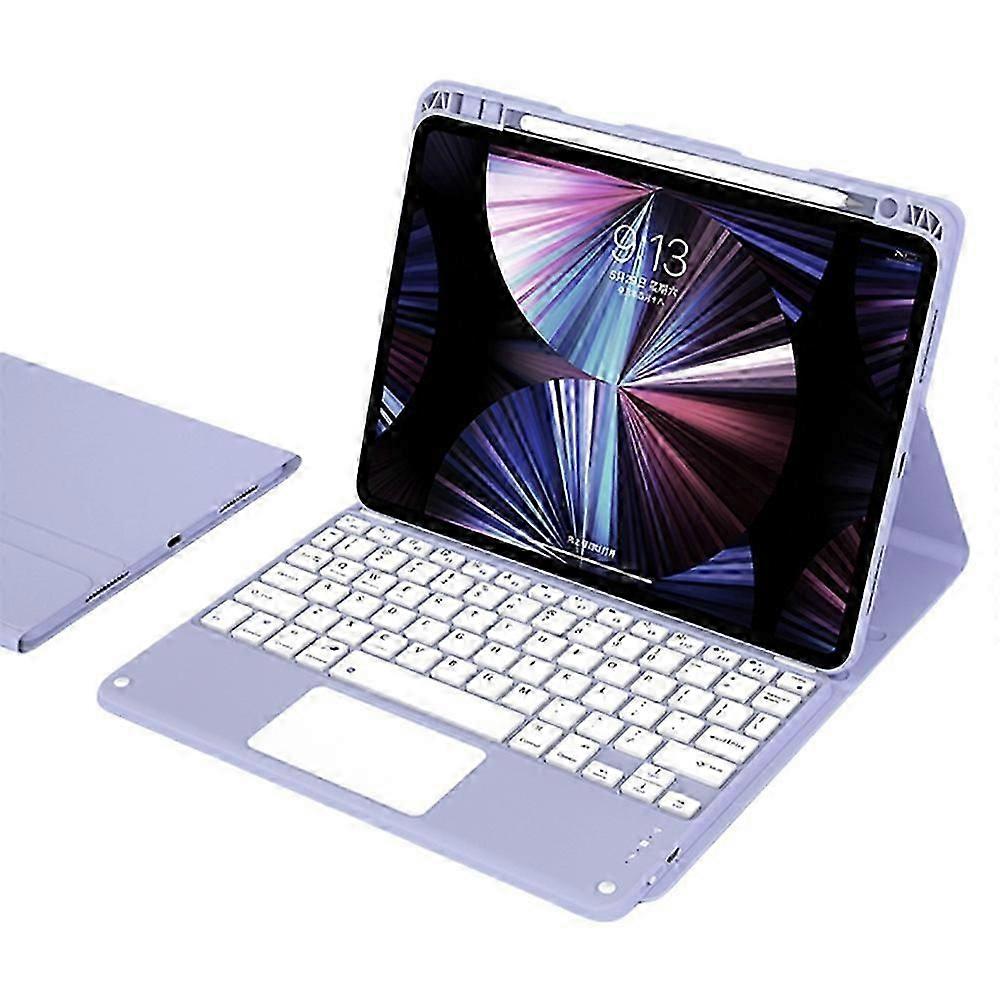 For iPad Pro 13 (2024) M4 Skin-Touch Leather Tablet Stand Cover + X7 Touchpad Bluetooth Keyboard