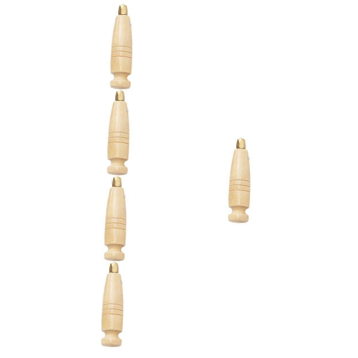 5pcs Awl Set for Leather Repair with Solid Wood Handle, Comfortable Grip for Extended Crafting Sessions