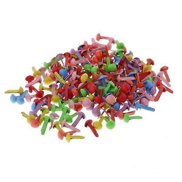 2x200 kovových kusů, kulatá hlava, spojovací materiál na scrapbookový papír, vícebarevný