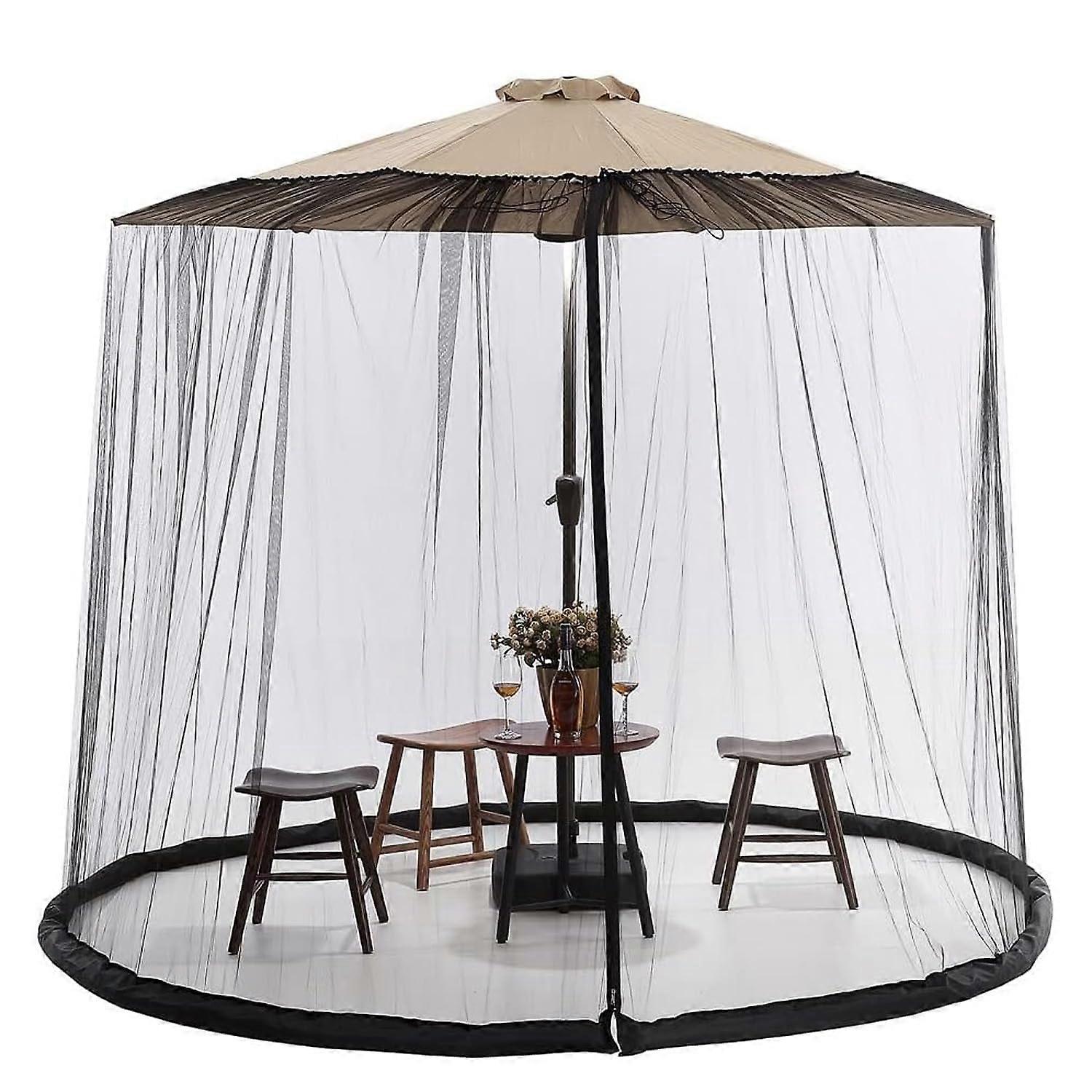 Mosquito Net for Parasol with Zip and Fillable Base Insect Net Mosquito Net Outdoor for Parasols and Cantilever Parasols (for 1213 in) Ref: 5988