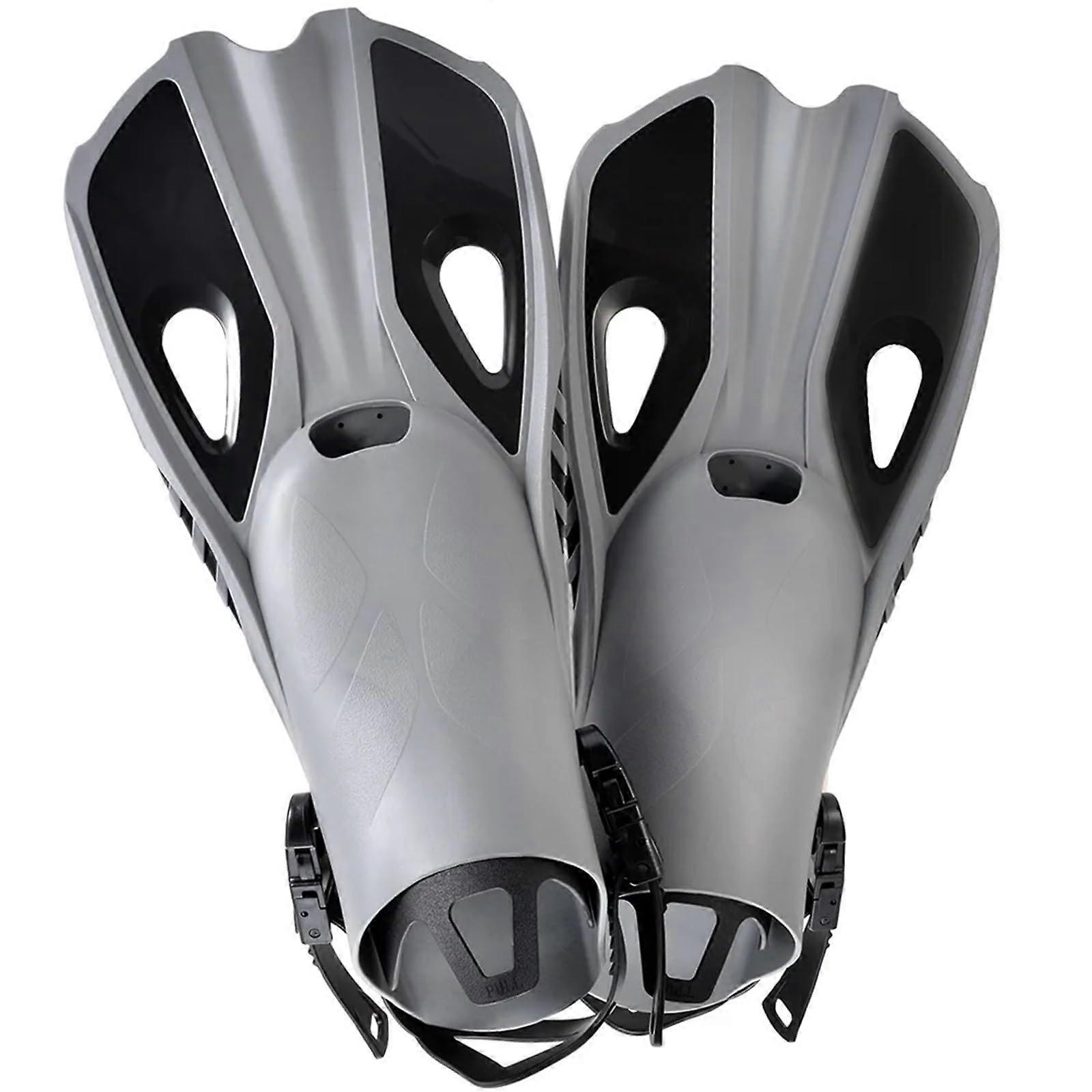 Swimming F, Men's Snorkel F, Short Diving F, Open Heel for Adults (Grey, L/XL)