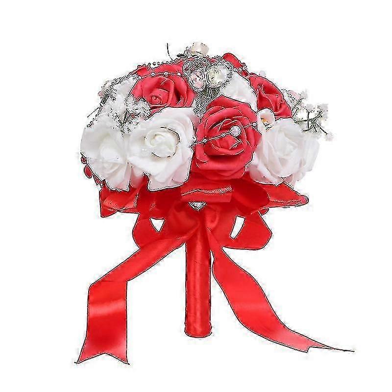 Esküvői csokor Művirág Csokor Menyasszonyi esküvői csokor otthon En Esküvői patkány (piros)