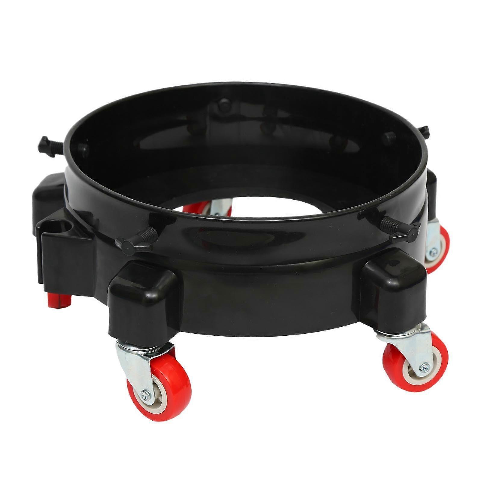 Bucket with Wheels - 5 Gallon Car Wash Bucket with Spill-Trap Design, Multifunctional Masonry Bucket, Black Color