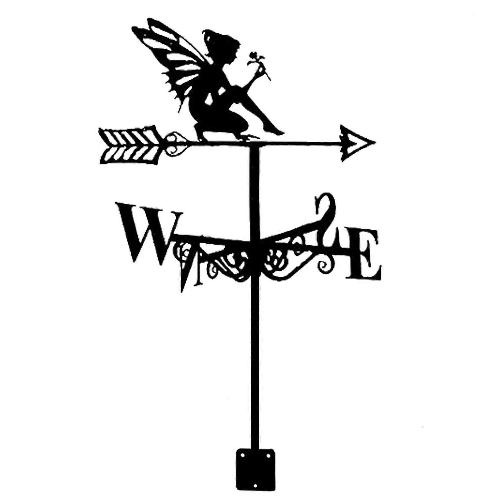 Weather vane, ButterflyFairyOrnament, Wind vane for Wind courtyard, direction indicator with antirust coating