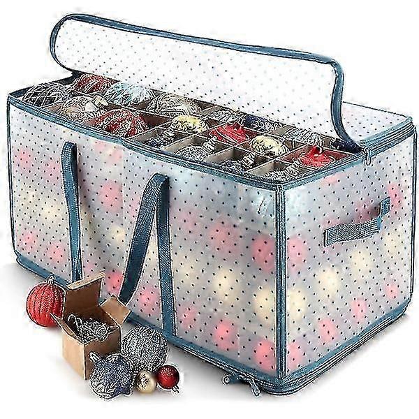 Hearth & Harbor Large Storage Box For Christmas Decorations With Adjustable Dividers