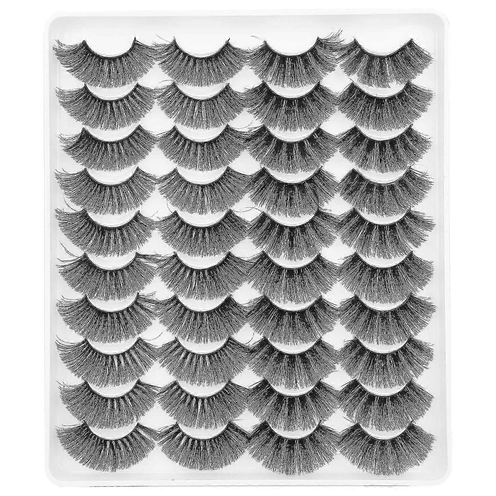 20 Pairs Reusable False Eyelashes ThreeDimensional Thick Curly False Lashes Set(MC16 ) 2025