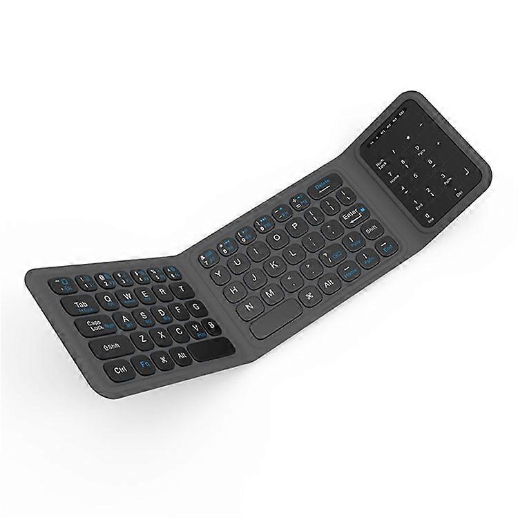 BK19 Mini Bluetooth-Compatible Keyboard Ultra Thin Portable Wireless Tri-Fold Keypad with Touchpad