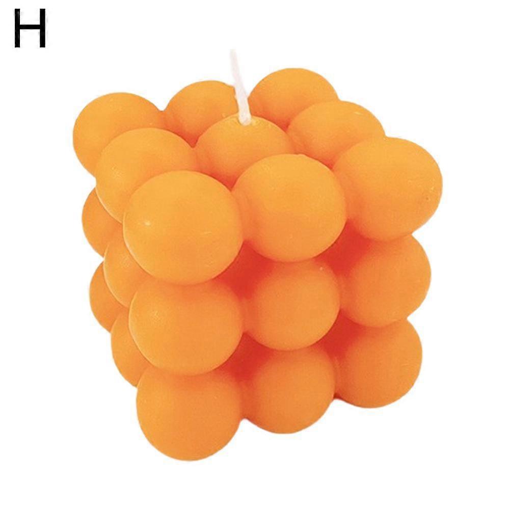 Orange (Vanilla) (H)$ Cube Aromatherapy Candle High-end Souvenir Gift Handmade Soy Wax Creative Ornaments Birthday Candle Creative