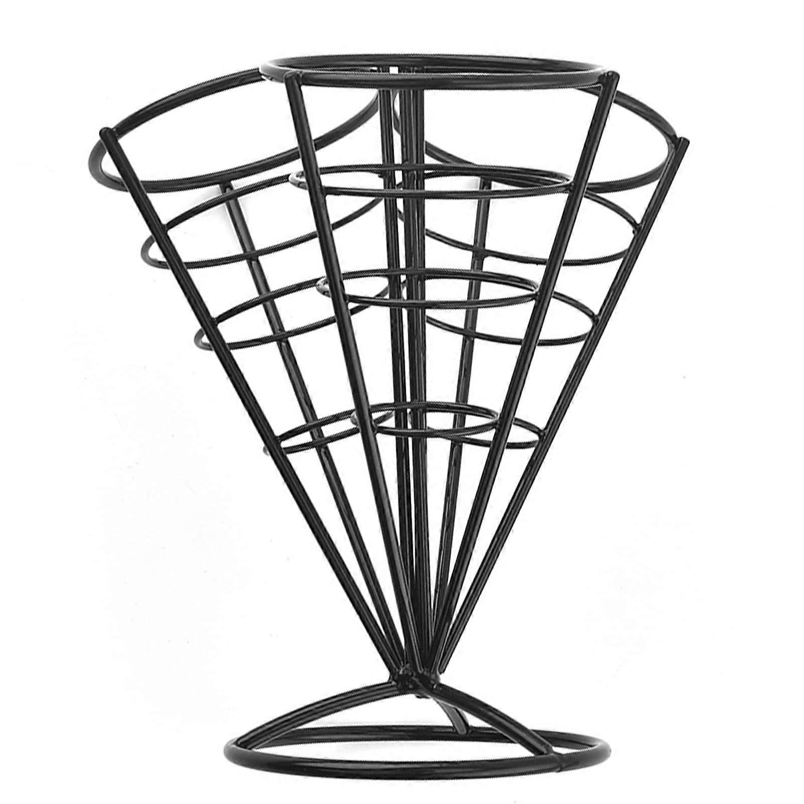 Cone Fries Stand Iron and NonStick Paint MultiHead Conical Basket for Parties