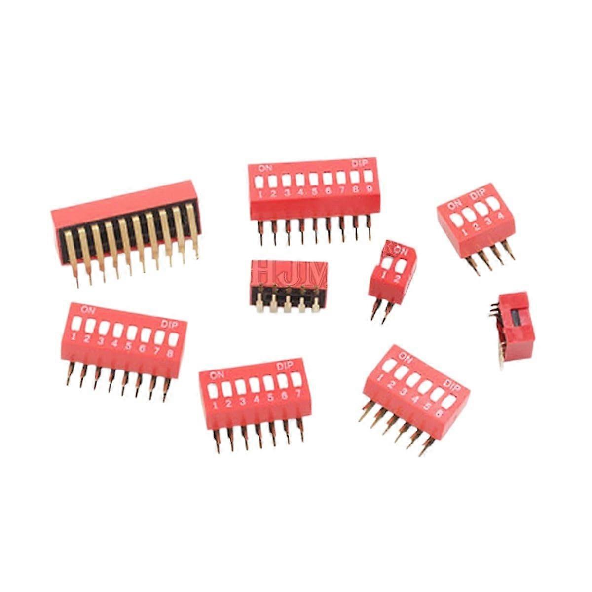 2.54mm DIP Switch Horizontal Dial 90 Degrees Plugin 1/2/3/4/5/6/8/10P Side Insert Bent Foot Switch DA02  for Arrival  High for Quality