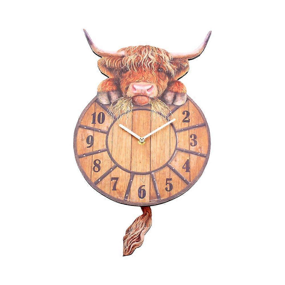 Highland Tickin Cow Pendulum Clock