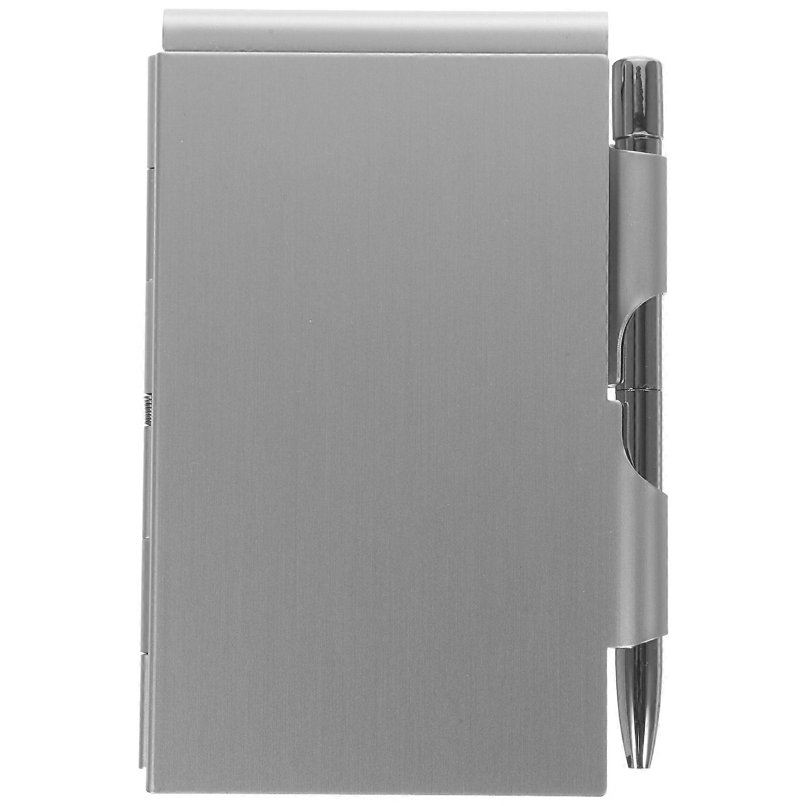 Here's a refined and professional product description based on your input:
**Small Pocket Notepad with Metal Case – Mini Memo Pad for , Grocery