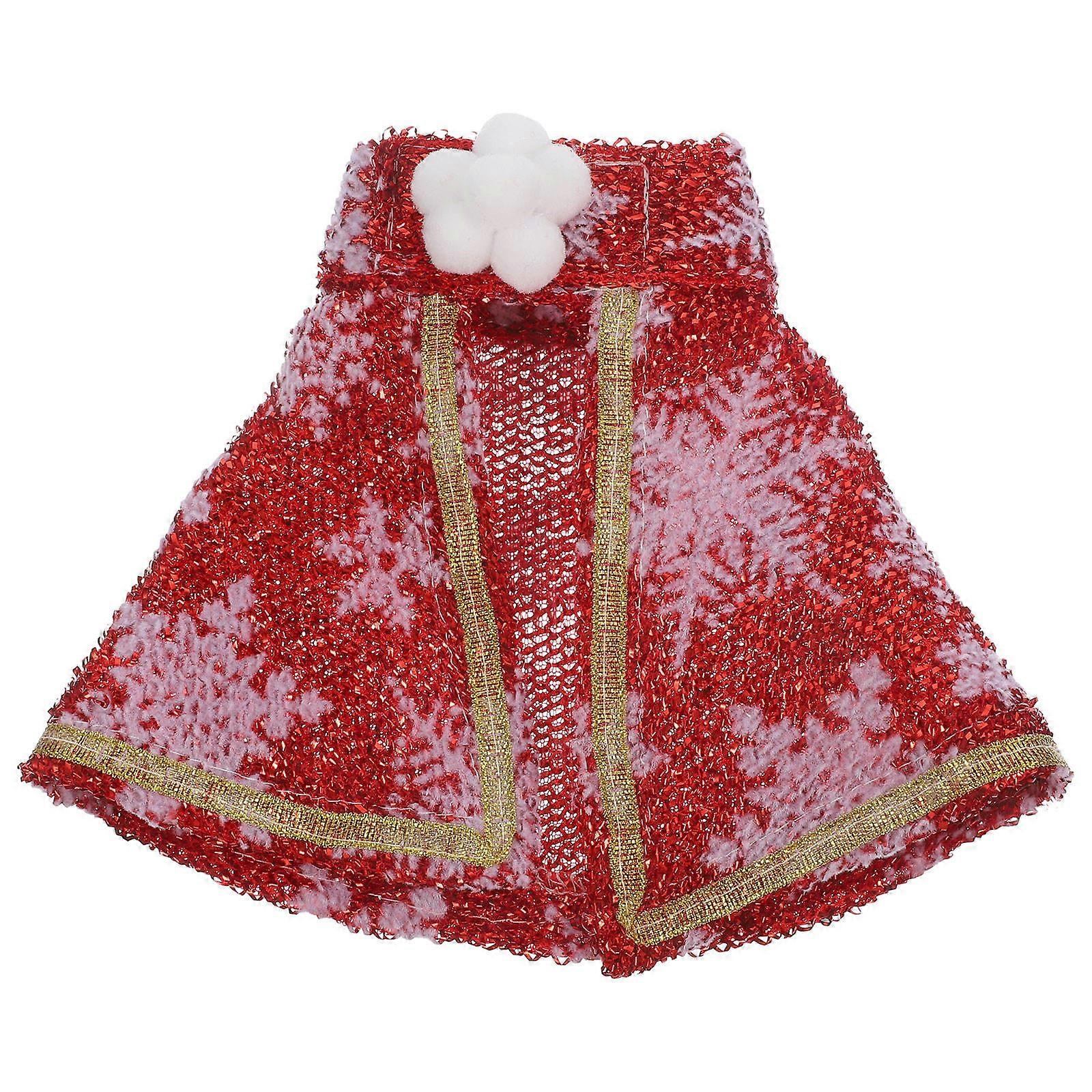 Comfortable Cat Cape Adorable Dog Cloak Pet Costume Indoor Activities Red Cloth Warmth 1 Set