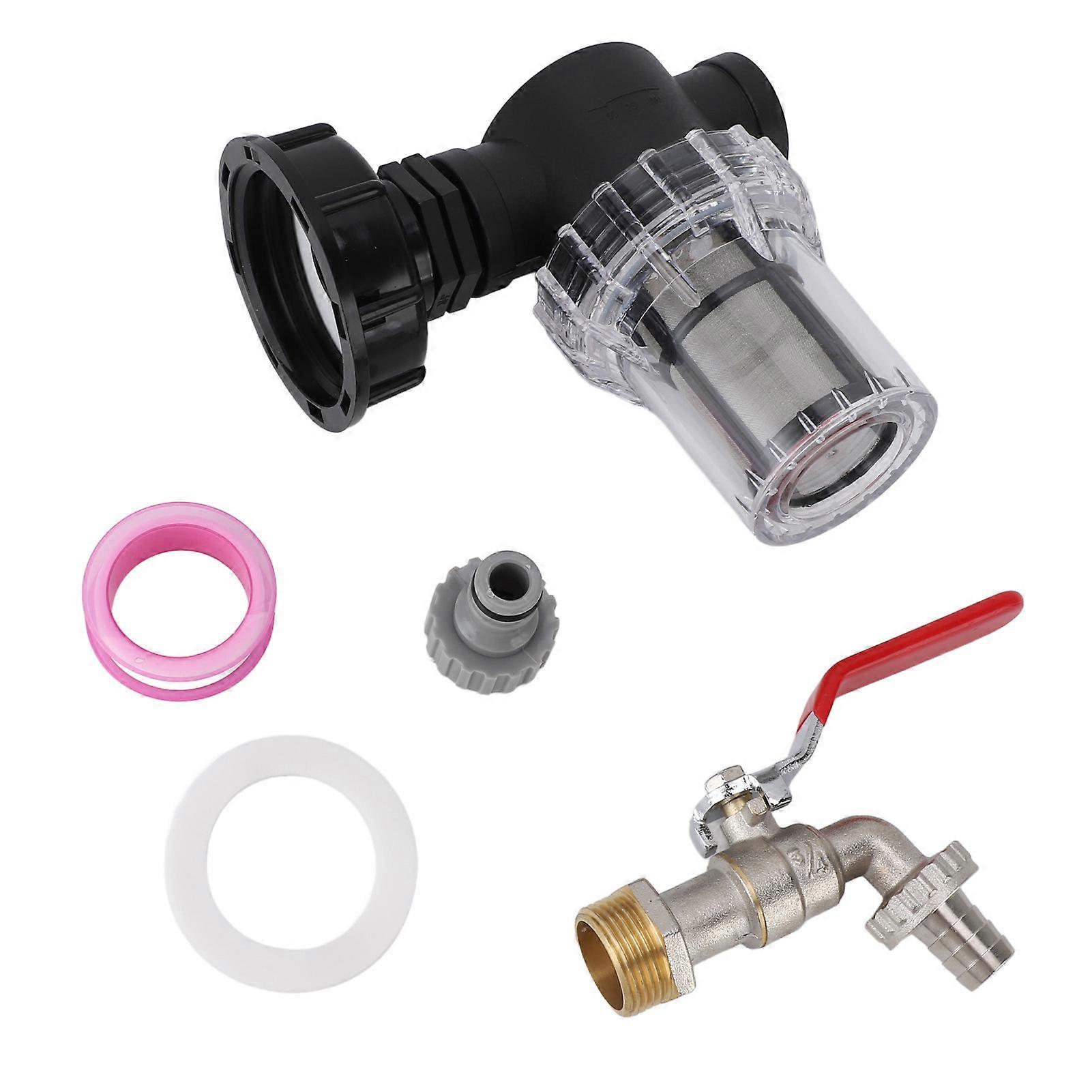 IBC Tank Filter Ton Barrel Large Flow Sealed IBC Tank Hose Adapter Ton Barrel Connector with Filter