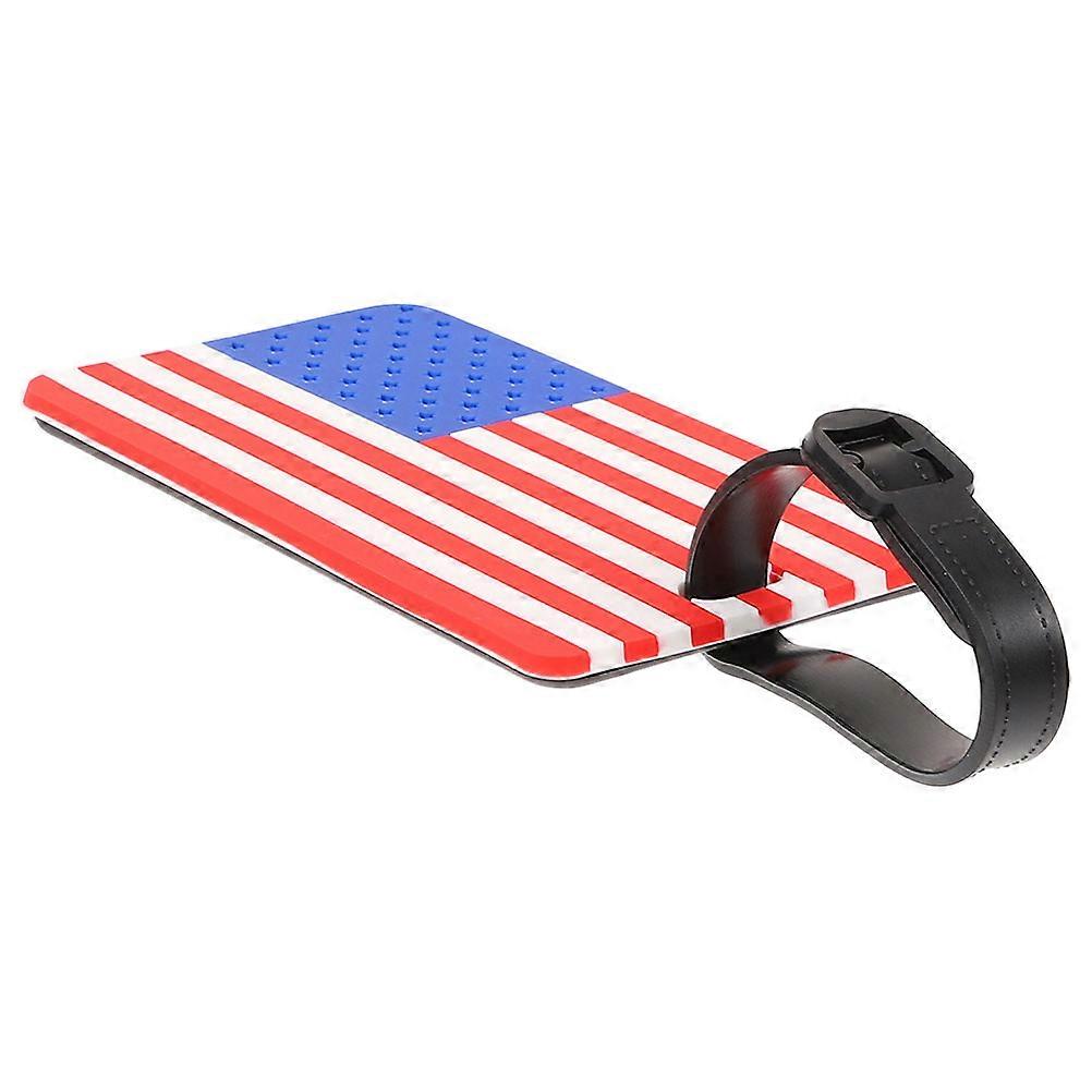 Durable Splashproof American Flag Travel Luggage Tag with Bright Design for Suitcase, ID Holder & Reusable Bag Tag Use