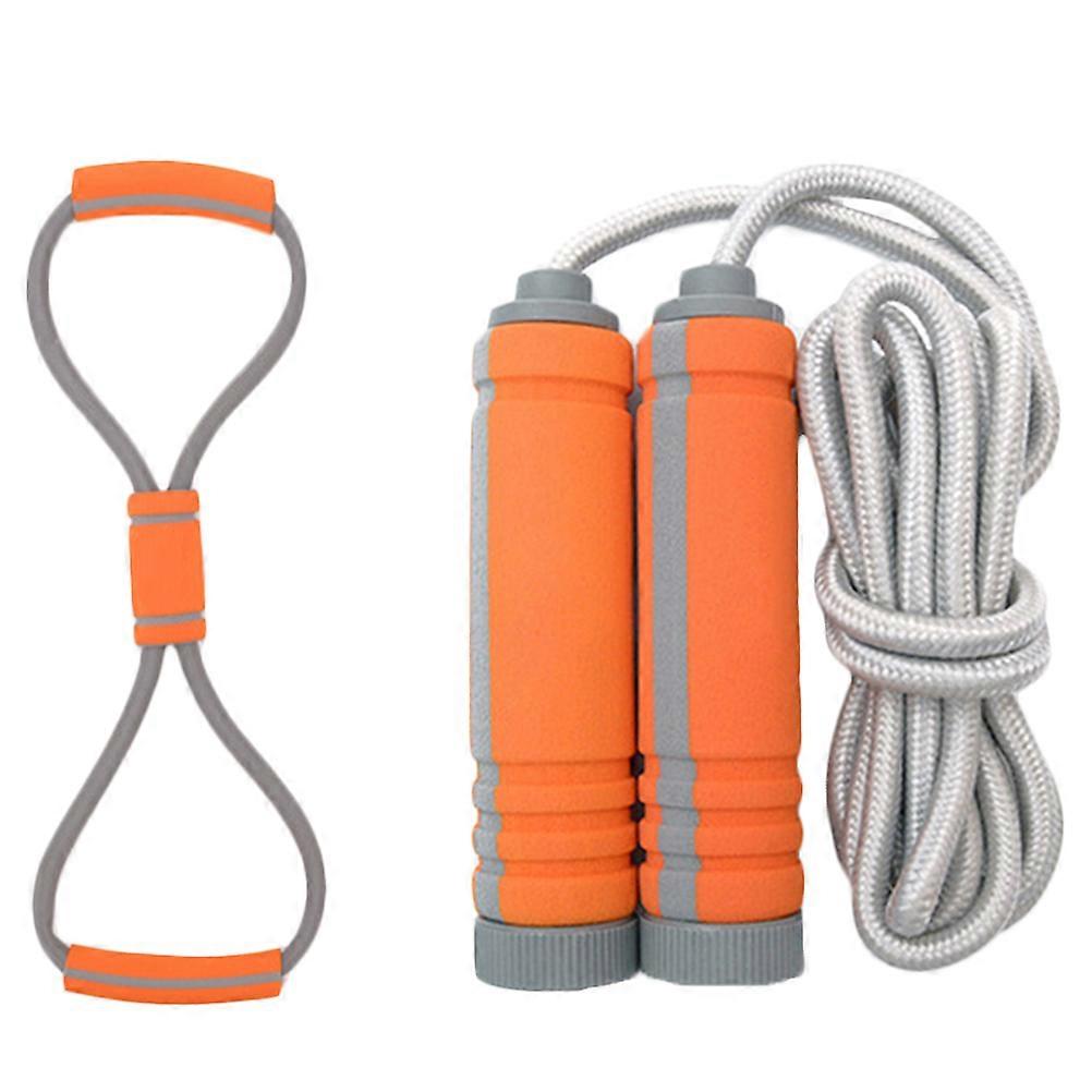 Warm-up Expander Resistance Bands for Pull Ups 8 Shape Portable Gym Home Use Orange Color 2 Pcs