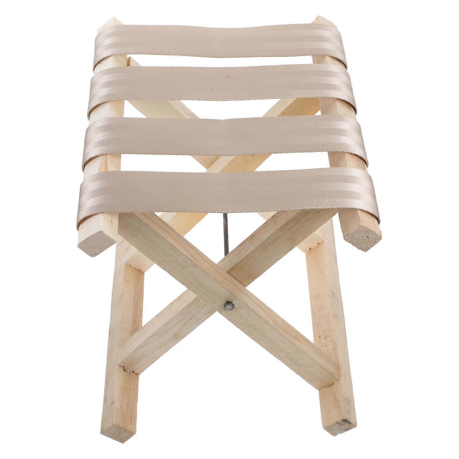 Portable Chair Multifunctional Stool for Camping Simple Nylon Wood Design 1Pack