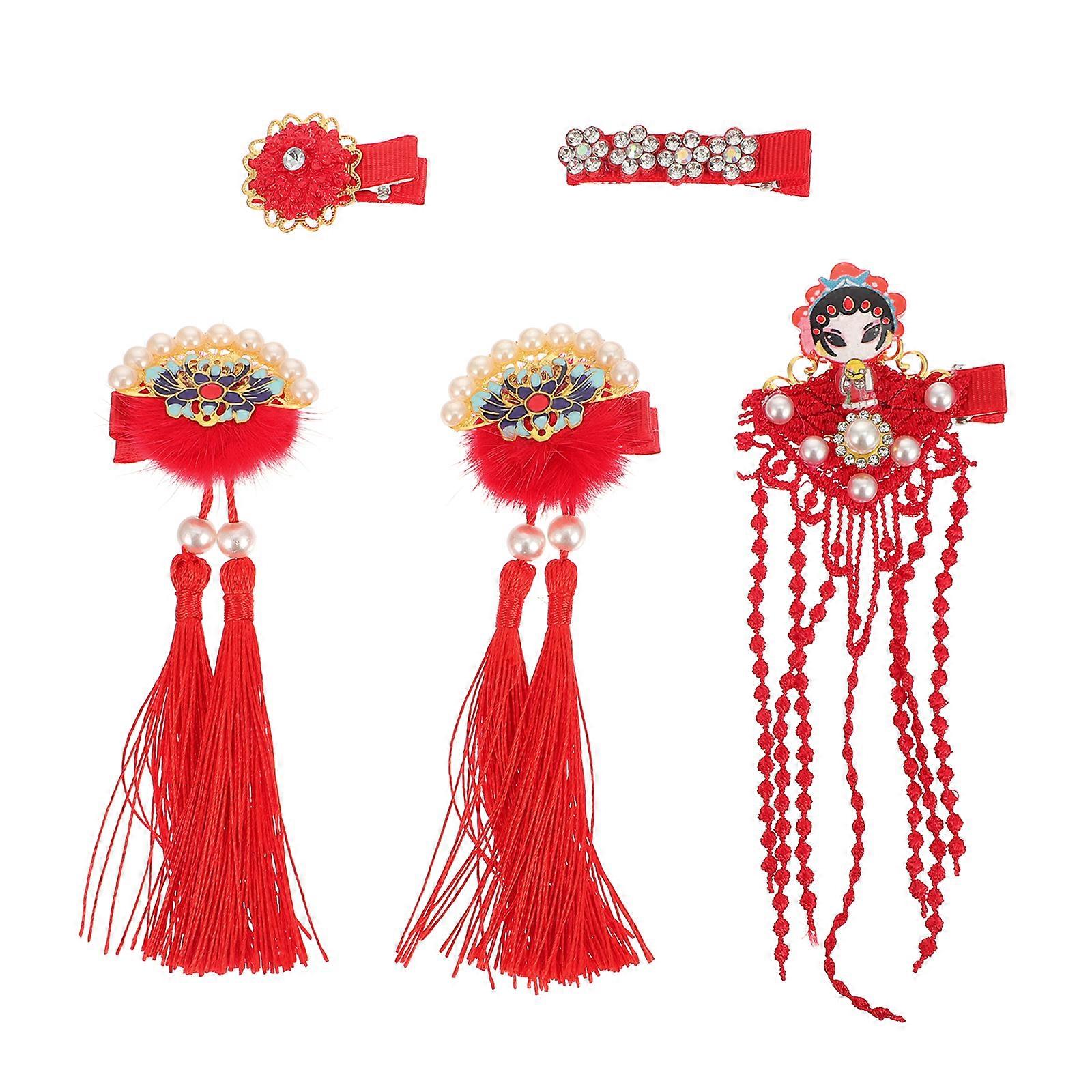 Chinese New Year Hair Pin ABS Material 5Pcs For Dancing Parties